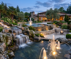 Waterfall & Fountain Systems for Luxury Landscape Design